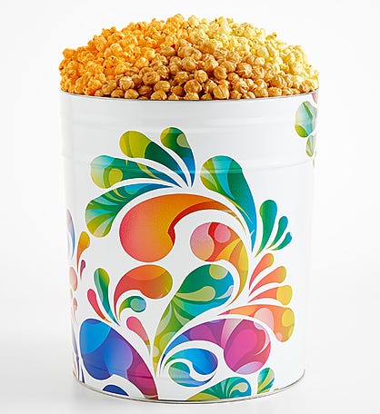Rainbow Fusion 6 1/2 Gallon 3 Flavor Popcorn Tin